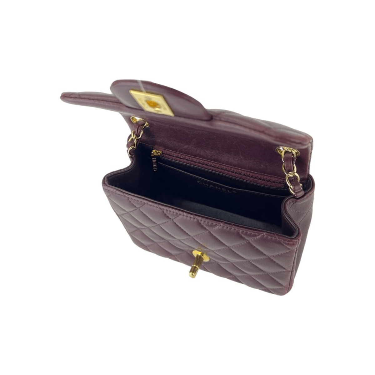 Chanel Mini Single Flap Wein