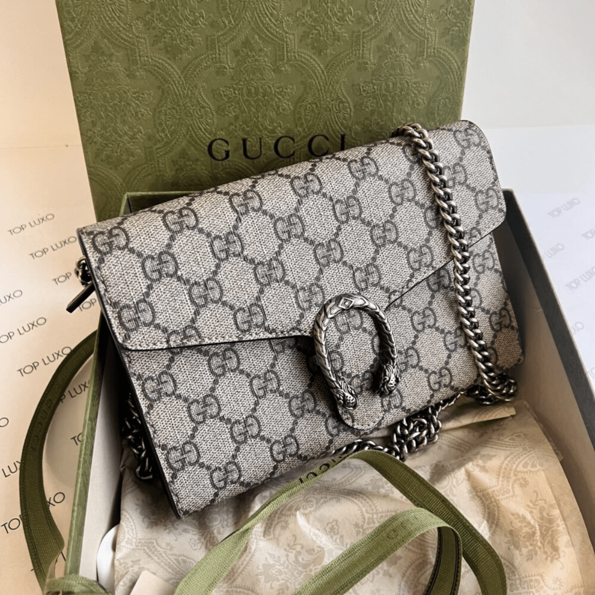 Gucci Dionysus Mini Tasche GG Supreme Monogram Beige