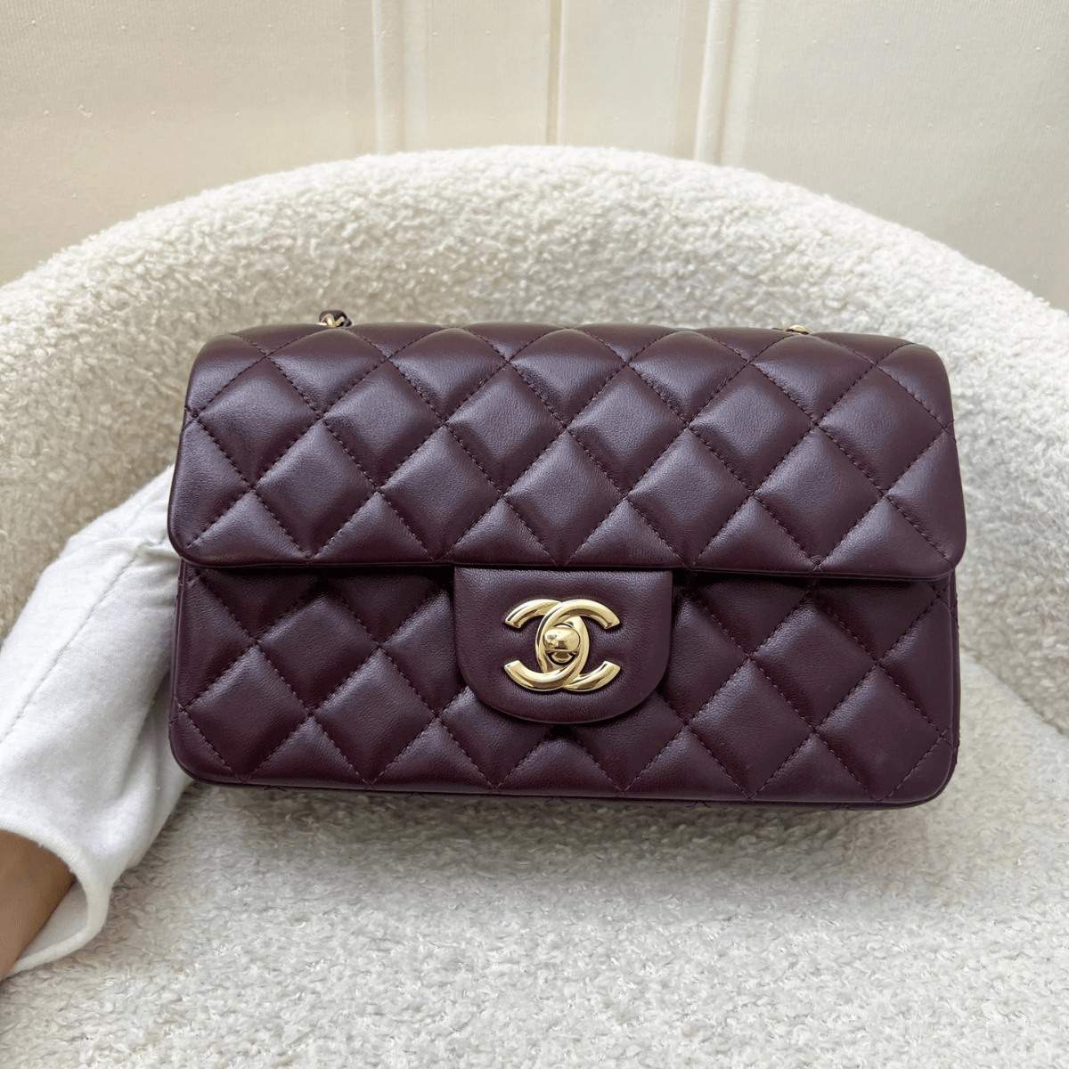Chanel Mini Single Flap Wein
