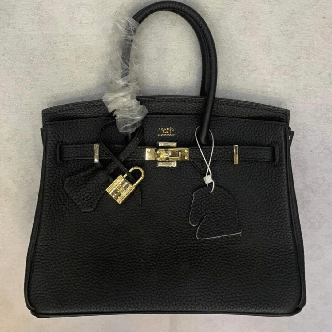 Hermès Birkin 25 Tasche mit goldener Hardware in Schwarz