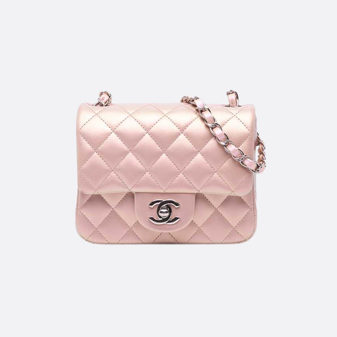 Chanel Classic Flap Mini Tasche – Pink Lammleder mit Gold-Hardware