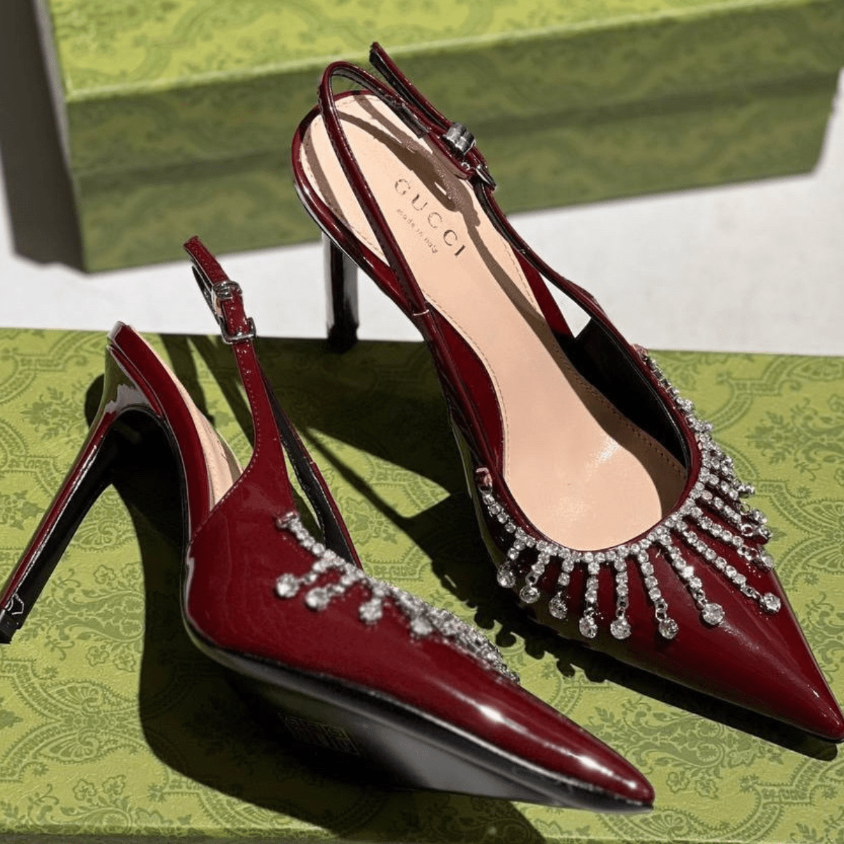 Gucci Jackie 1961 Bordeaux & Guinevere Pumps Set
