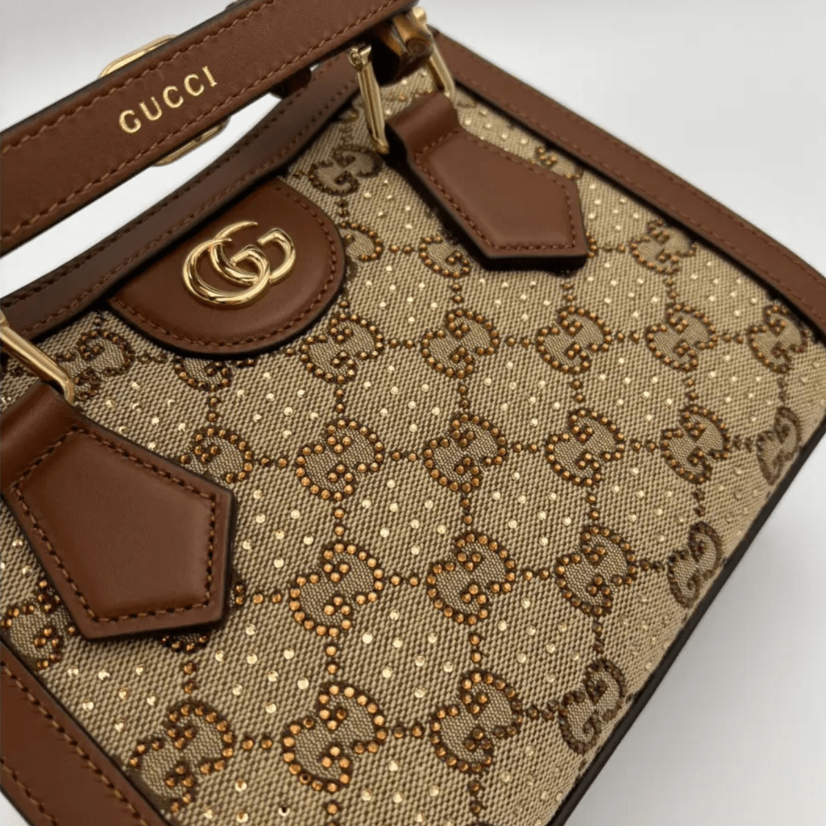 Gucci Diana Kleine Tote Tasche mit Kristallen