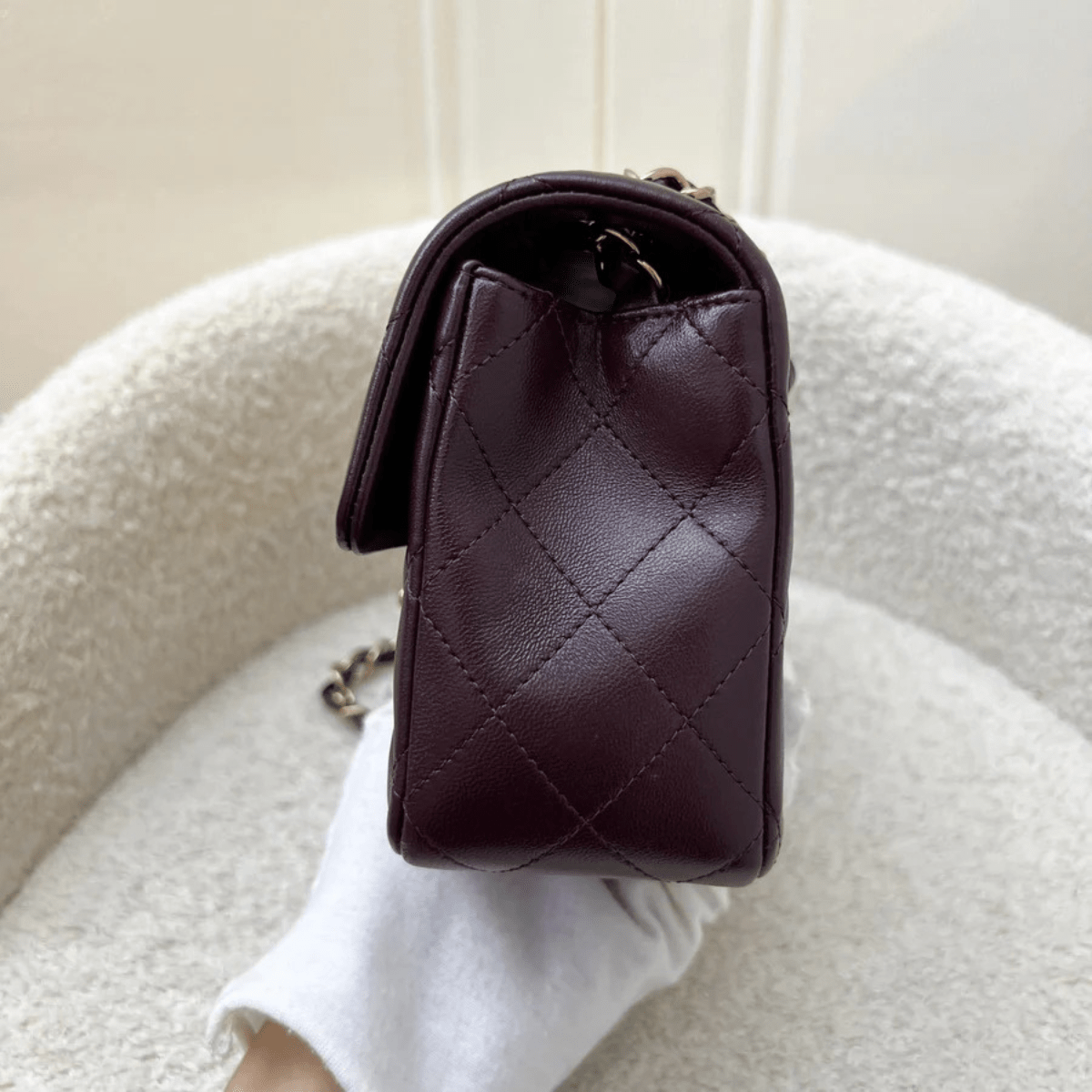 Chanel Mini Single Flap Wein