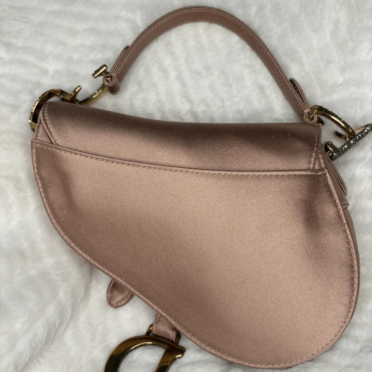 Dior Mini-Sattel-Tasche in Blush-Satin